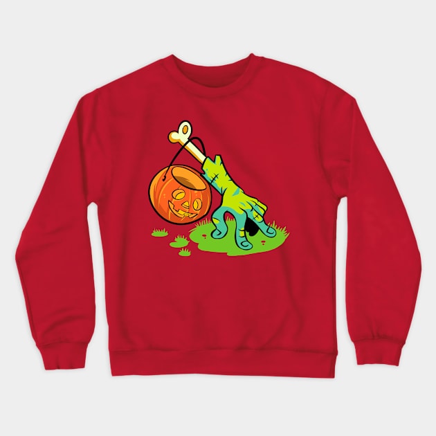 Halloween-Hand Crewneck Sweatshirt by demonigote